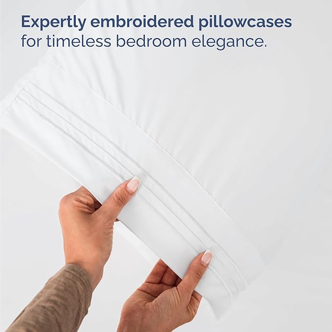 Bulk Case Pack of 10 Sheet Sets - Complete 6 Piece Sheet Sets - Bulk Full Size Bedding - Wholesale Case Pack for Hotels, Spa & Airbnbs - Deep Pocket & Wrinkle Free - Cooling & Breathable - Full, White