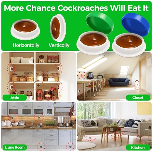 32PCS Roach Bait & Killer – Effective Cockroach Repellent and Gel for Quick Elimination of Indoor Roach Nests, Suitable of Roaches, Easy to Use, Perfect Solution for Hard-to-Reach Areas.