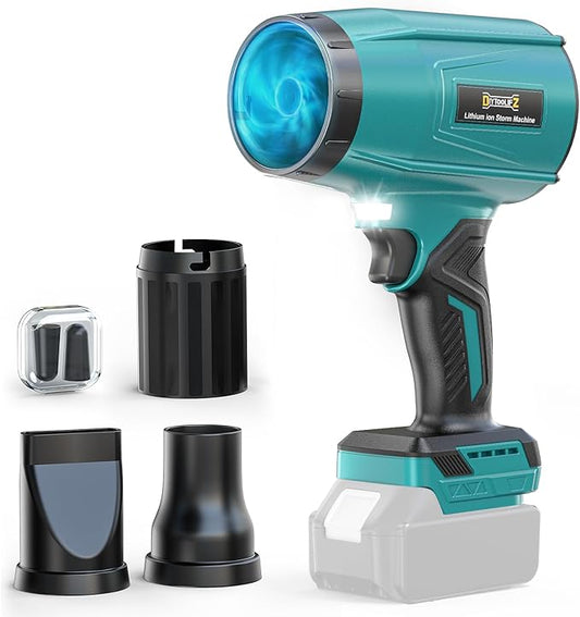 DIYtoolifz 800,000RPM Cordless Leaf Blower Compatible with Makita 18V (Tool Only), Brushless Motor, Adjustable Speed, Lightweight Portable Electric Blower for Car, Patio, Garden (Without Battery)