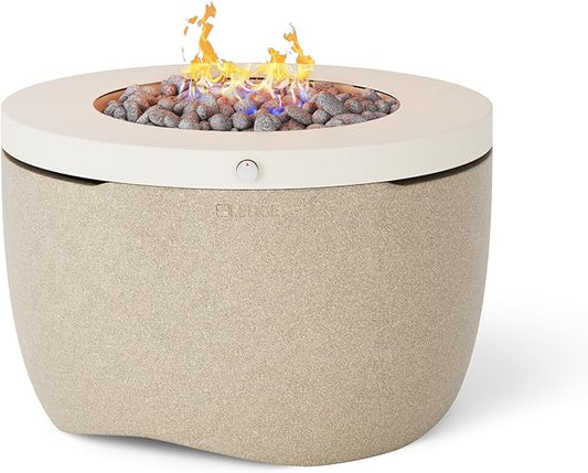 Ledge Lounger Halo Firepit - Smokeless Outdoor Fire Pit Table - 70,000 BTUs Propane Connector and Lava Rocks Included - All Season Heavy Duty (Sunset)