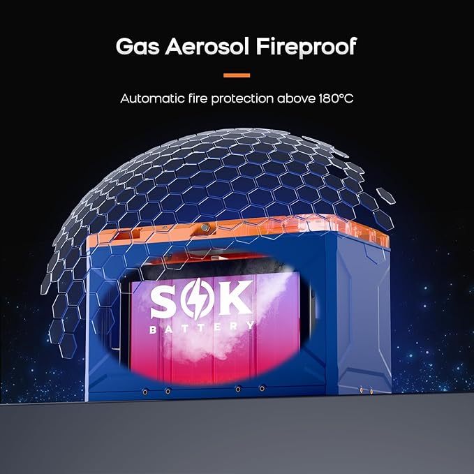SOK Battery 314Ah 12V LiFePO4 Battery 8000+ Deep Cycle Battery, IP67 Marine Grade with Built-in Heater, Low Temp Cutoff & ABS Protective Housing Perfect for Marine, Boat, RV and Off Grid