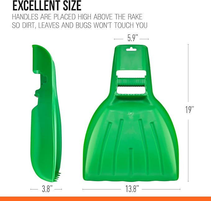Leaf Collector, Leaf Scoops, Hand Rake for Leaf Picker Upper Gardening Hand Tools, Lawn Cleaning Garden Rake 6 Pairs Leaf Scoop, Green Plastic Leaf Grabber, by Superio