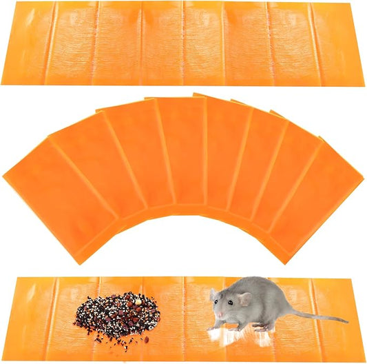 Qualirey 8 Pack Large Sticky Mouse Trap 24 Inch Sticky Rat Glue Roach Indoor Pest Control for Trapping Snakes Rats Spiders Roaches in Restaurant Kitchen House Supplies (Orange)