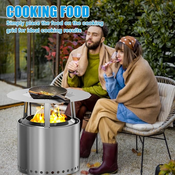 LS'BABQ One-Piece Heat Deflector for Solo Stove Ranger 15", Stainless Steel Heat Diffuser Accessories for Ranger Fire Pit with 3 Leg, for Most 15 inches Outdoor/Indoor Backyard Camping Fire Pit Stove