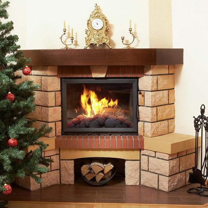 20 Pounds Lava Rocks for Gas Fireplace, 2-3 Inch Natural Volcanic Stones for Fire Pit, Indoor Gas Fireplaces, Decorative Garden Stone for Outdoor Landscaping, Walkways, Yard