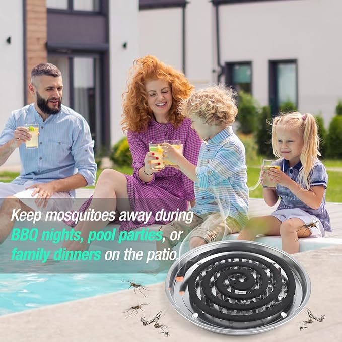 20 Pack Mosquito Repellent Coils, Citronella Mosquito Repellent Indoor Outdoor Bug Repellent for Patio Yard Camping, 7 Hour Protection, 1 Holder and 2 Stands