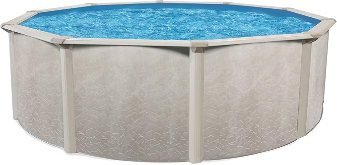 Aquarian Above Ground Pool Kit w/ Sand Filter & Pump, Phoenix Steel-Frame, 18', Gray - Large Heavy-Duty Outdoor Family Swimming Pool for Backyard, Patio, and Yard