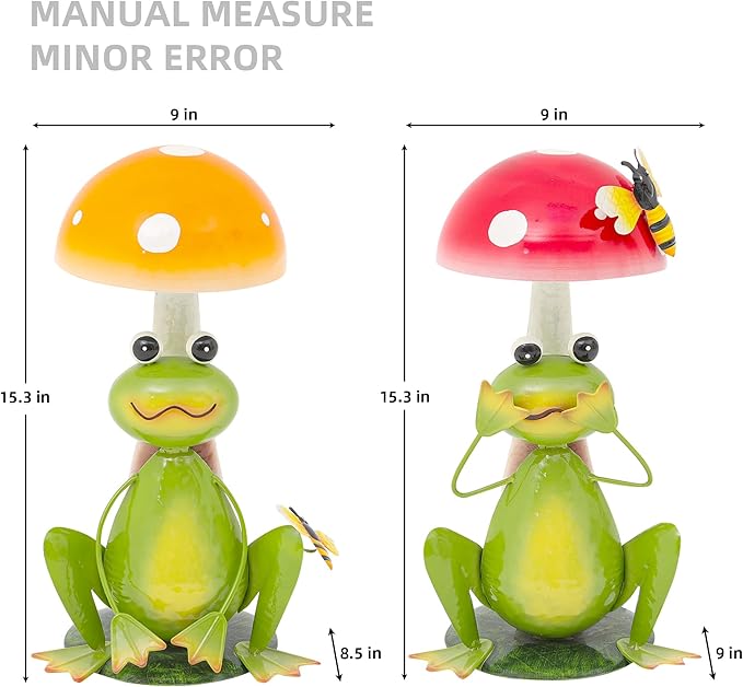 Ultym 36.8" Metal Frog Garden Statue, Handcrafted Extra-Large Animal Yard Decor Sculptures, Backyard Decoration, Metal Garden Bird Animal Yard Art, Lawn Ornament Decor