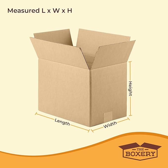 The Boxery 9"x4"x4" Brown/Kraft Corrugated Cardboard Shipping Boxes 25-Pack | Mailing, Packing, Moving & Storage for Business/Home – Durable - Eco-Friendly, Recyclable - Made in the USA