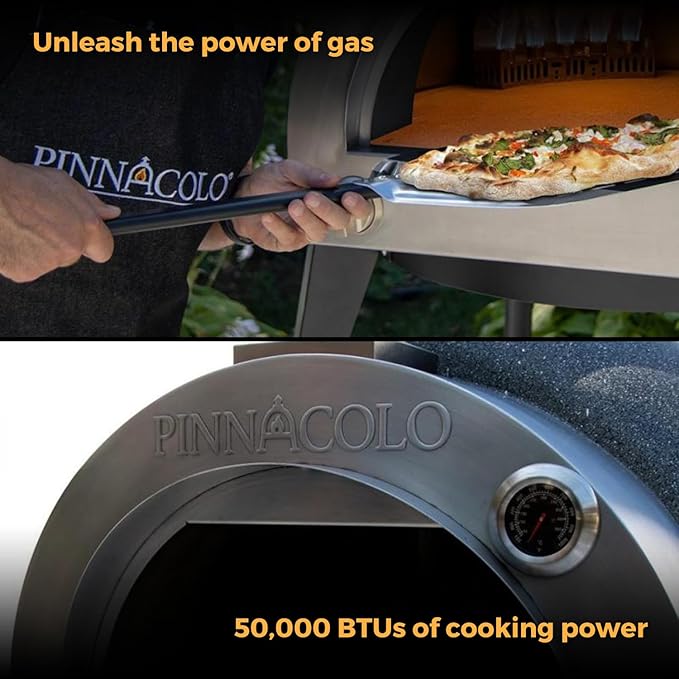 L’ARGILLA Gas-Fired Pizza Oven with Professional Grade Accessories - Cook with Gas or Propane - Thermal Clay Outside and Cordierite Stones Surface - Includes 10 additional items