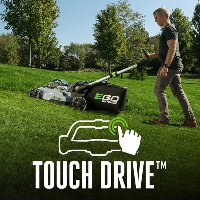 EGO POWER+ Electric Lawn Mower, Self-Propelled Cordless with Select Cut and Touch Drive, Includes 56V 7.5Ah Battery and Rapid Charger – LM2135SP