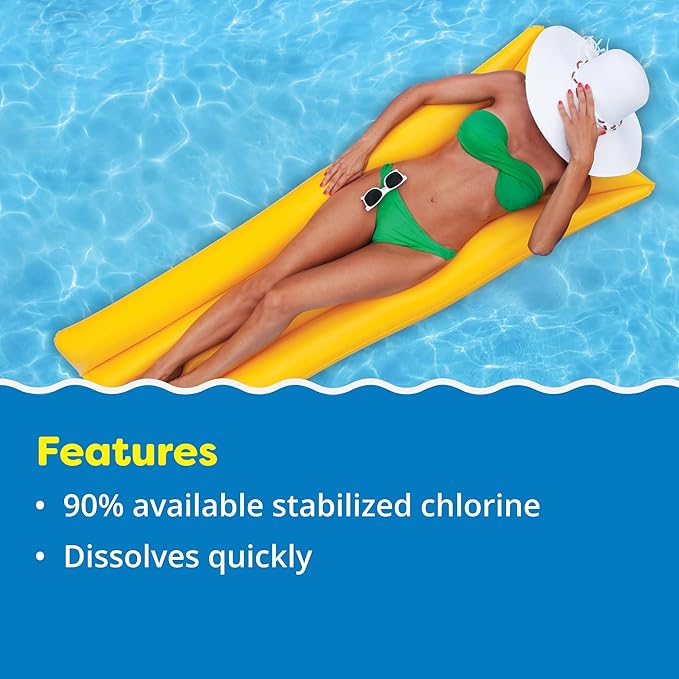 In The Swim Chlorine and Shock Bundle for Sanitizing Swimming Pools – Includes 4 Pound Bucket of 1 Inch Chlorine Tablets and 6 x 1 Pound Bags of 68% Cal-Hypo Pool Shock