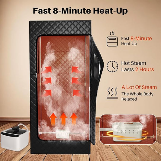 TOREAD Portable Steam Sauna Tent for Home, Full Size Sauna Box Portable Sauna for Home, 9 Adjustable Heat Levels, Fast Heating & Foldable Design for Relaxation