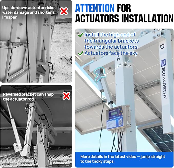 ECO-WORTHY 1200W Solar Tracker System: 6pcs 195W Monocrystalline Solar Panels, Dual-Axis Solar Tracking Kit with Tracker Controller for Shed Farm Yard Hut Field and Any Off-Grid