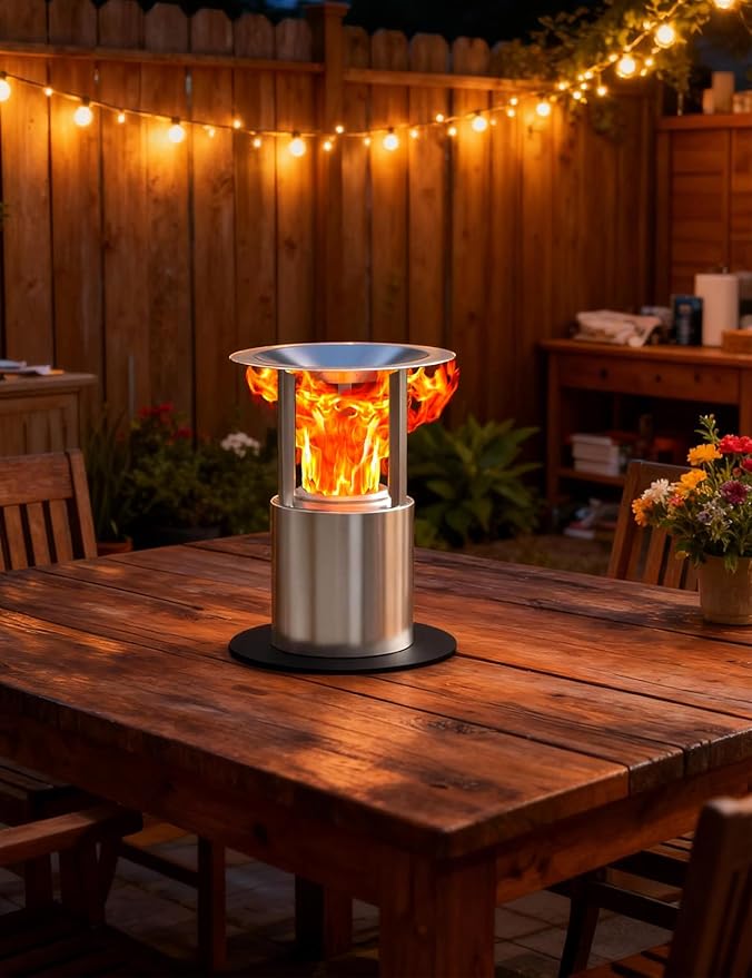 Heat Deflector for Solo Stove Mesa XL, Portable Fire Pit Heat Deflector with 3 Detachable Legs, Accessory for Mesa XL Fire Pit, Captures and Redirects Warmth, 304 Stainless Steel