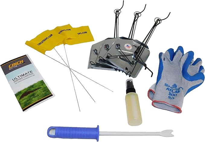 Cinch Gopher Trap Kit – Professional-Grade, Heavy-Duty Reusable Trap System for Gopher/Mole Control | Easy Set, Humane, No Chemicals, Ideal for Lawns, Gardens, and Farms | Made in USA (Small-3Pack)