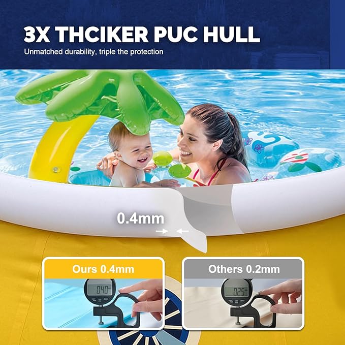 DIMAR GARDEN 6ft x 29in Inflatable Swimming Spray Pool, Outdoor Round Air Top Ring Elephant Pools