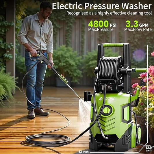 2026NEW Pressure Power Washer with 4 Quick Connect Nozzles, Inlet Hose & Filter, Foam Cannon for Cars/Fences/Driveways/Patios/Home Cleaning,34" X 13" X 13"