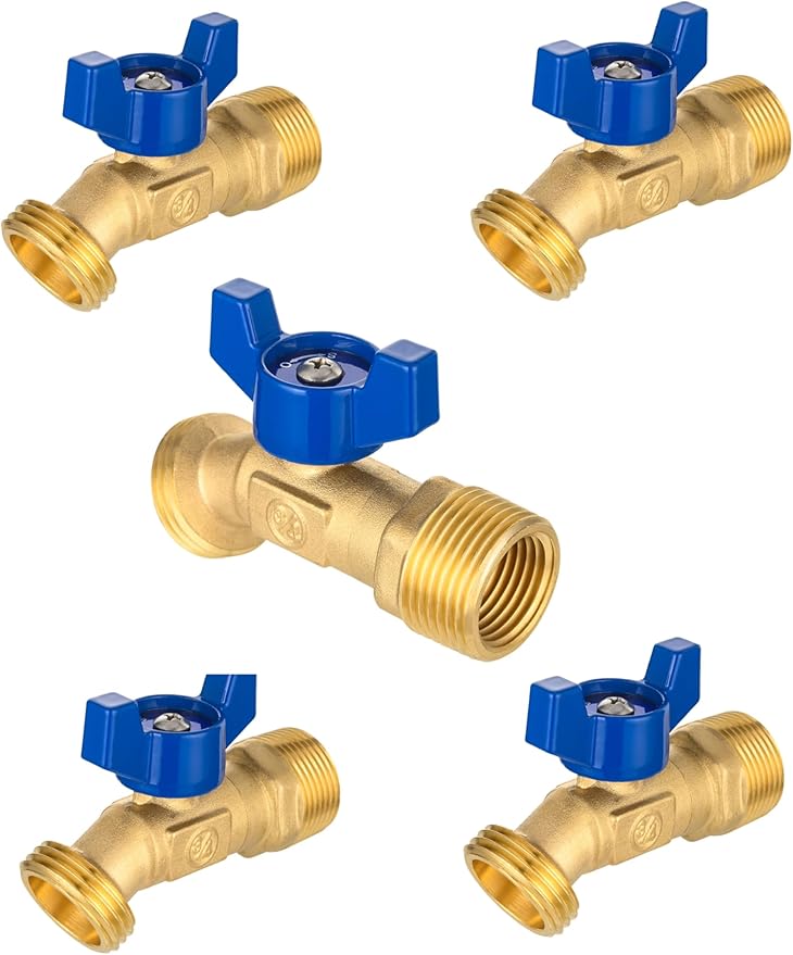 EFIELD (Pack of 5) 1/4-Turn Outdoor Spigot, Sillcock Hose Bibb Valve 3/4" Male NPT Inlet ×3/4" Male GHT Threaded Garden Hose Outlet/Connector (5),(SILLCOCK048-5PCS)