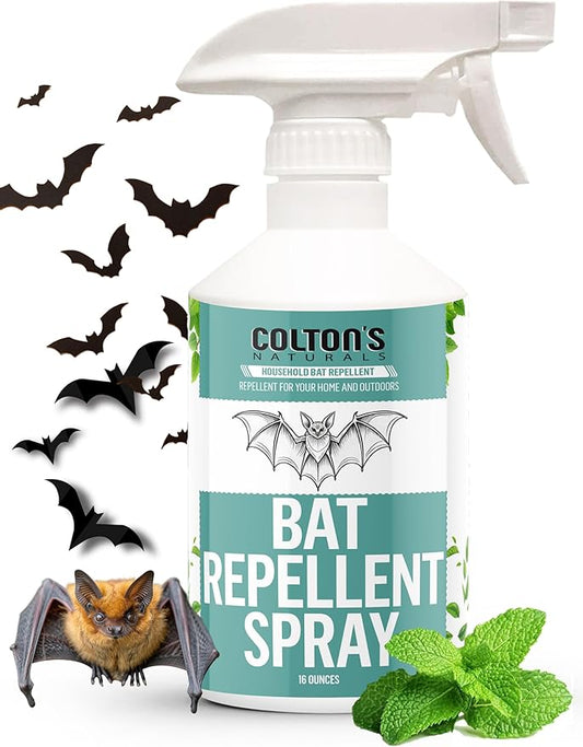 Bat Repellent Spray - Indoor/Outdoor Natural Deterrent, Discourage Invasion/Nesting Attic, Barnes, Homes, Garages (16 oz)