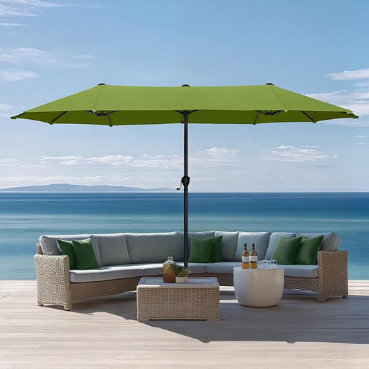 Sophia & William 13ft Outdoor Patio Umbrella for Table, Large Double-sided Umbrella for Garden, Deck, Pool, Lime Green