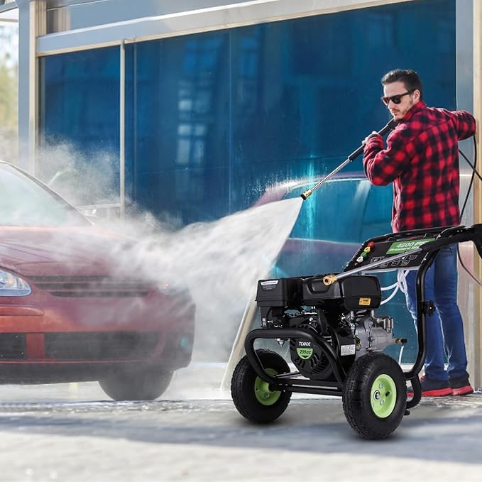 4200PSI Gas Pressure Washer 4.0GPM Gas Power Washer Gas Powered Washing Machine Commercial High Pressure Washer with 25ft Hose&5 Spray Nozzles for Patio Garden Yard Vehicle,EPA/CARB/ETL (Black)