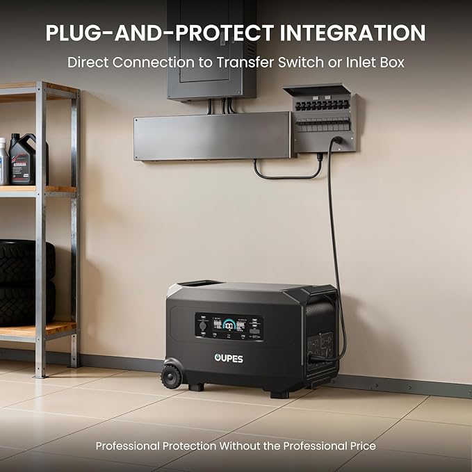 OUPES Guardian 6000 Dual Battery System: 9216Wh Power Station with 6000W Output, 120V/240V Dual Voltage, Expandable Home Backup with Transfer Switch Ready & App Control