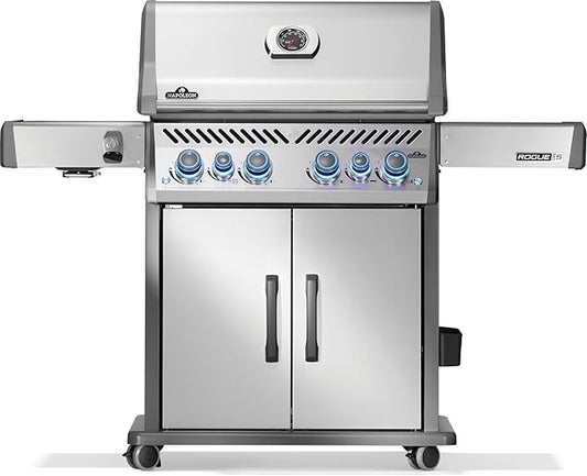 Napoleon Rogue PRO-S 525 Natural Gas Grill with Infrared Side and Rear Burners, Stainless Steel, Durable 6-Burner Cooking Surface