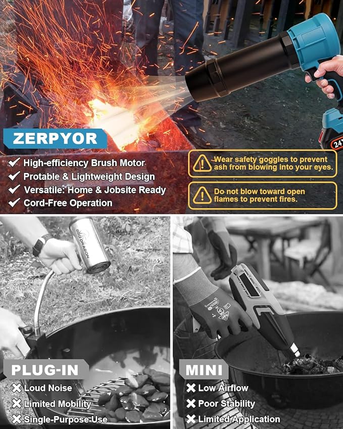 Cordless Leaf Blower, 24V Electric Handheld Leaf Blower with Battery and Charger, Lightweight Powered Blowers for Lawn Care,Yard, Blowing Leaves, Dust, Snow (2, Battery)