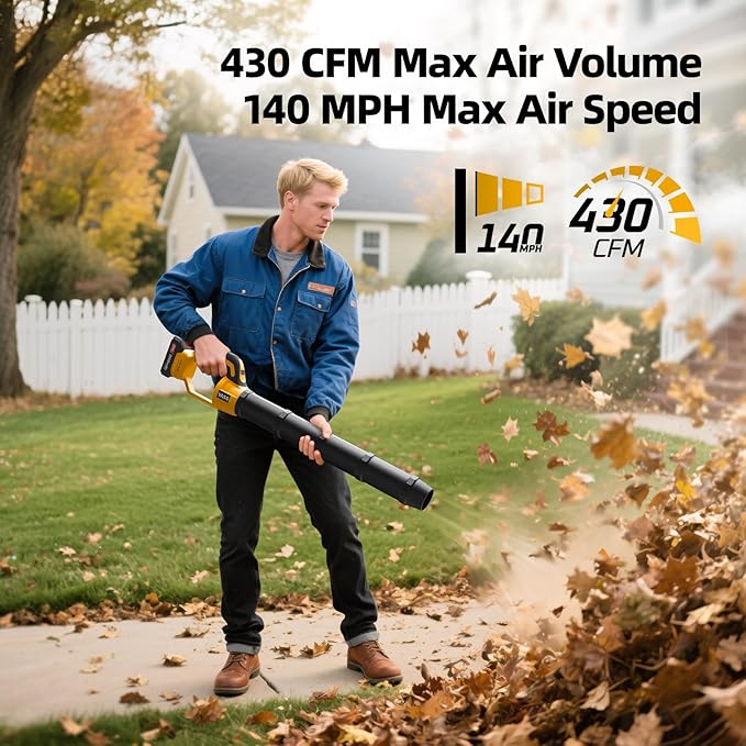 VASG Leaf Blower Cordless – Lightweight Handheld Electric Leaf Blower with Variable Speed, 21V 3×2.0Ah Batteries & Fast Charger for Effortless Lawn, Yard, Garden, Patio, Driveway & Leaf Cleanup