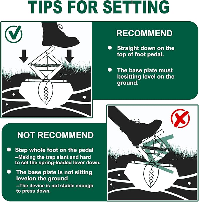 Upgraded Mole Trap Scissor, Mole Traps for Lawns That Kill Best, Easy Step Setup