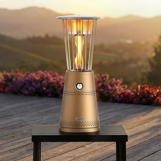 Tabletop Heater Patio Heater, 11,000 BTU Propane Patio Heater With Adjustable Heat for Commercial, Balcony & Porch, Quartz Glass Tube, Portable Small Heater For Outdoor Use, Bronze