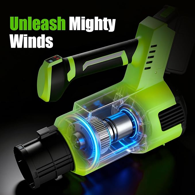 LUCKPRO Electric Leaf Blower Cordless, 200 MPH Wind Speed, 2 x 4.0Ah Batteries, Handheld Leaf Blowers for Lawn Care, Stepless Speed Control, Portable Lightweight Grass Blower for Yard, Patio