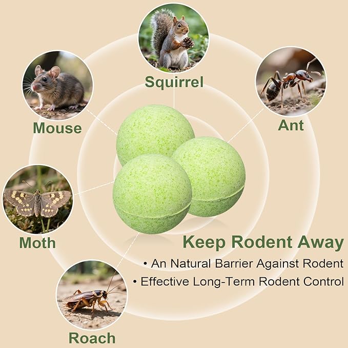28-Pack Mouse Rodent Repellent, Natural Deterrent for Mice, Pest Control for Home, Kitchen, Garden and Barn, Safe for Pets & Family