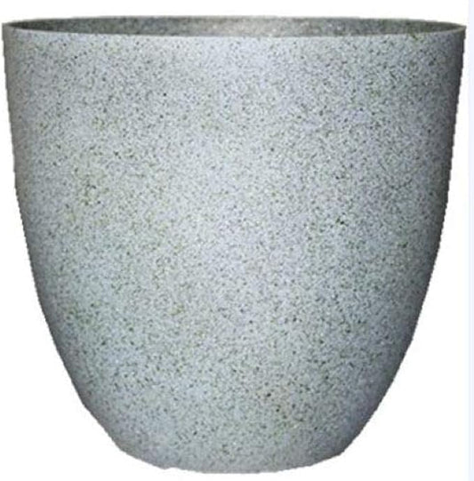 Gardener Select Large Egg Shaped Planter - Modern Indoor & Outdoor Decorative Flower Pot (12 Inch, Granite Color)