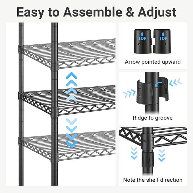VIPEK V4C Heavy Duty Adjustable Clothing Rack, White Metal Closet Rack with Grey Cover, 57.9" L x 17.3" W x 76.4" H, 3 Hanging Rods & Side Hooks, Portable Closet