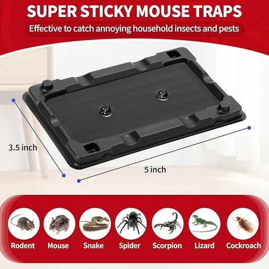 LULUCATCH Mouse Traps, 16 Pack Sticky Mouse Traps Indoor for Home, Pre-Baited Non-Toxic Bulk Glue Traps for Rats, Mice, Mole, Lizards, Pet Safe Pest Control for Home & Garage