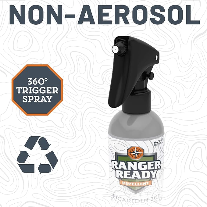 Ranger Ready Repellents Picaridin Insect Repellent, Orange Scent - DEET-Free Tick and Mosquito Repellent Bug Spray (8 Oz., Pack of 1)