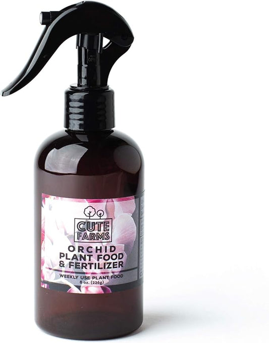 Cute Farms Orchid Plant Food Fertilizer Mist (8 oz. Spray Bottle + ONE Water Mister)