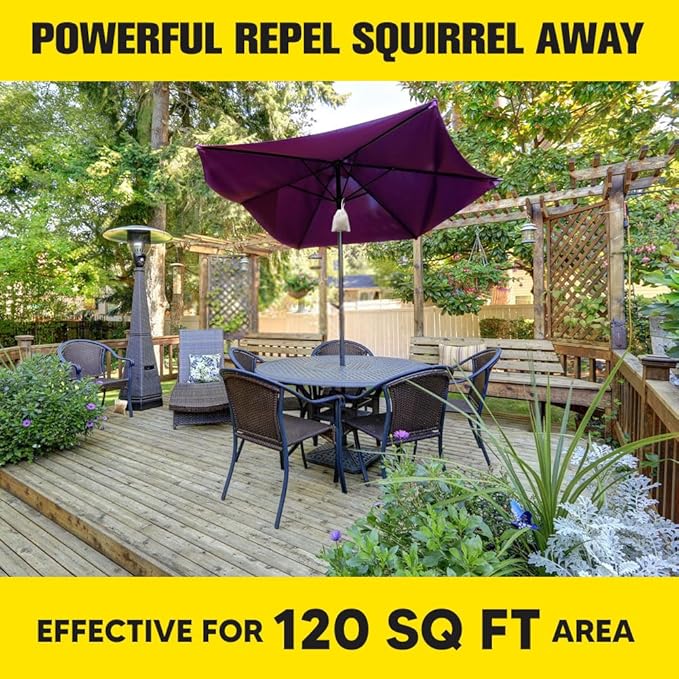 Squirrel Repellent Outdoor, Chipmunk & Squirrel Repellent, Keep Squirrels Away from Garden, Attic, Yard, Garage and Bird Feeder, 3 Months Protection, Safe Around Kids, Pets & Plants - 8P