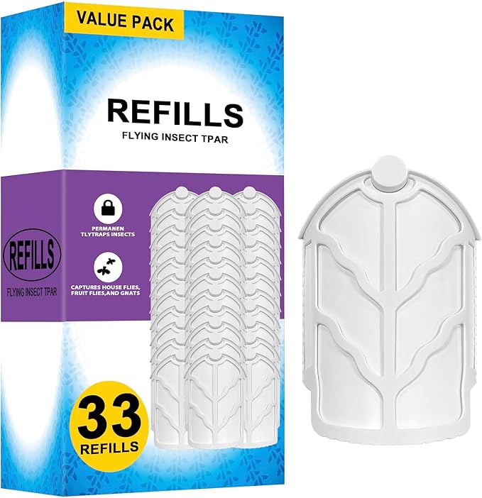 33 Pack Flying Insect Trap Refills Compatible with Zevo Flying Insect Trap M364 M364A and Max, Safe with Kids & Pets