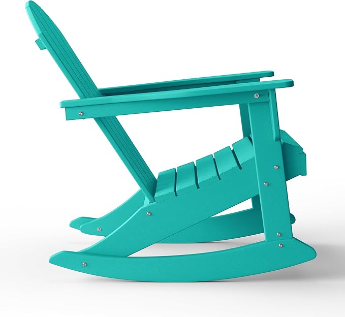 WestinTrends Malibu Outdoor/Patio Poly Adirondack Rocking Chair, Turquoise