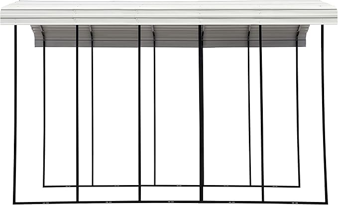 Arrow Carports Galvanized Steel Carport, RV Metal Carport Kit, 14' x 24' x 14', Eggshell