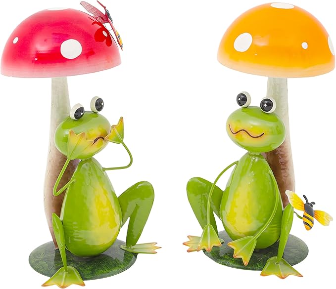 Ultym 36.8" Metal Frog Garden Statue, Handcrafted Extra-Large Animal Yard Decor Sculptures, Backyard Decoration, Metal Garden Bird Animal Yard Art, Lawn Ornament Decor