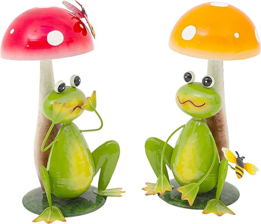 Ultym 36.8" Metal Frog Garden Statue, Handcrafted Extra-Large Animal Yard Decor Sculptures, Backyard Decoration, Metal Garden Bird Animal Yard Art, Lawn Ornament Decor