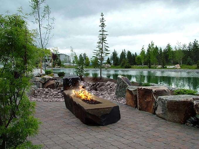 HPC Fire Rectangle Stainless Steel Fire Pit Burner (FRSR-18X9-LP), 18x9-Inch, Propane Gas