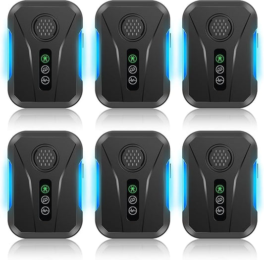 Upgraded Ultrasonic Repellent Plug in Indoor Pest Control Repellent for Mouse, Bugs, Spiders, Rodent, Roaches, Ant, Flea,Mosquito Repellent 3 Mode Switching, 6 Packs