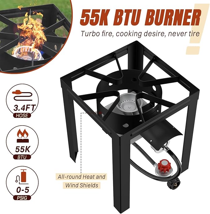 Stainless Steel Turkey Fryer Kit, 30QT Deep Pot & 10QT Fish Fryer, Waterproof Cover & 12-inch Skimmer, 55,000 BTUS Propane Burner Stove, Outdoor Deep Fryer, Crawfish Boiler with Basket