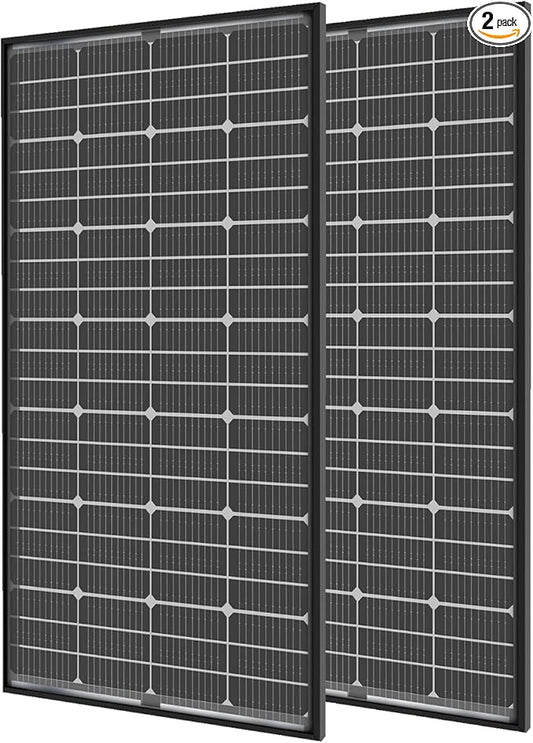 JJN Bifacial 400 Watt Solar Panels 12V 10BB Monocrystalline Solar Panel High Efficiency Solar Module for RV Home Farm Trailer Camper Marine Off Grid System(2 PCS 200 Watt)