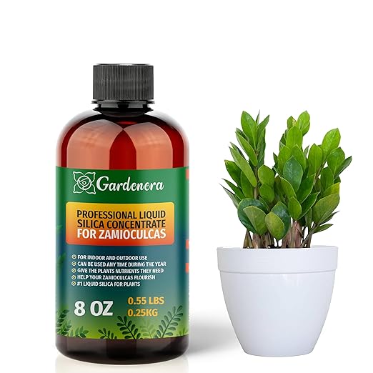 𝐏𝐑𝐄𝐌𝐈𝐔𝐌 Liquid Silica Plant Supplement - 8oz (250mL) - ZAMIOCULCAS Plants Liquid Silica Boost Fertilizer - Stronger Stems & Healthy Leaves for Indoor & Outdoor ZZ Plants (Makes 45 Gallons)